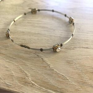 Vintage Wire Silver Tone Rhinestone Bracelet